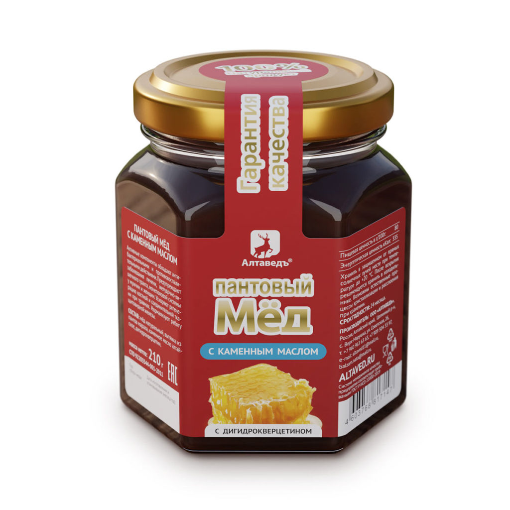 Пантовый мёд с каменным маслом